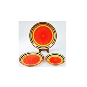 Porcelain Dinner Plates Dessert Salad Plates Ceramic Plates with Speckle Serving Dishes Set of 3, Microwave, Oven and Dishwasher Safe # 9145