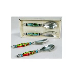 Set of Serving Spoons,The spoons feature colorful ceramic handles and stainless steel heads Suitable for Home Restaurant and Various Parties #9149