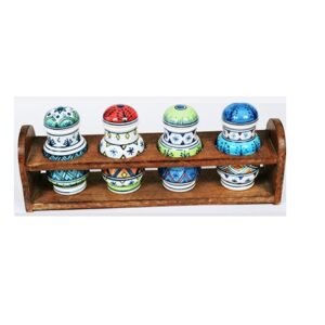 Ceramic spice rack, designed to hold small containers of spices #9155