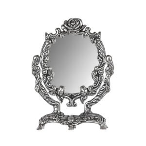 Vintage Vanity Mirror For Dresser- Swing Mirror with Stand Silver Antique Finish 300mm #9170