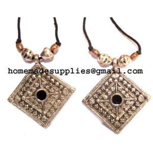 Silver Pendent-Style Black Stone #9175