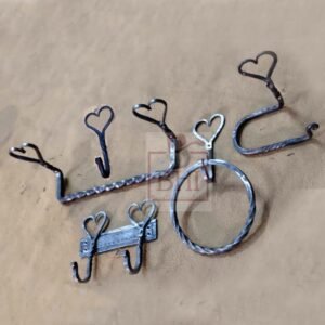 Bathroom Set Hand Forged Iron 5 Piece - Bathroom Decor - Bathroom Accessories - Industrial Bathroom Decor - Bathroom Hardware  #9220