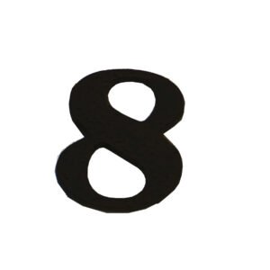 Cast Iron "NO.8" Door House Numbers and Street Address Plaques Numbers for Residence and Mailbox Signs Black Finish 80mm #923