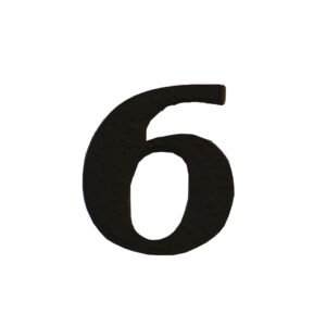 Cast Iron "NO.6" Door House Numbers and Street Address Plaques Numbers for Residence and Mailbox Signs Black Finish 80mm #924