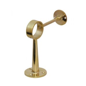 Brass Foot Rail Bracket with Side Stem Polish Brass Finish 38mm #9246