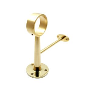 Brass Foot Rail Bracket with Low Side Stem Polish Brass Finish 51mm #9247
