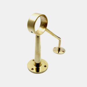 Brass Angle Stem Foot Rail Bracket Polished Brass Finish 51mm #9253