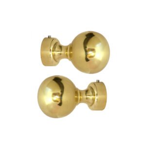 Brass Curtain ball finials Polish Brass 70mm Dia #9259