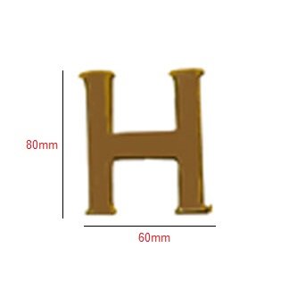 Brass Door Sign Letter "H" Door House Letters and Street Address Plaques Letters for Residence Mailbox Hotel House Door Letter Suitable for All Door Types Wooden, PVC and Composite With Fixing Screw Polish Brass Vintage Finish 80mm #926 - Image 2