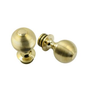 Brass Beehive Curtain Finials Polish Brass 75mm Ball Dia #9260