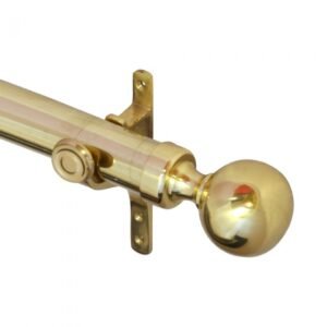 Brass Curtain Pole Sets Polish Brass 51mm Dia #9261