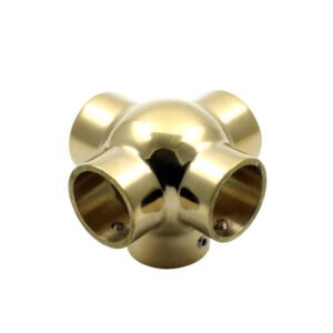 Brass Side Outlet Ball Tee Polish Brass Finish 51mm Dia #9287