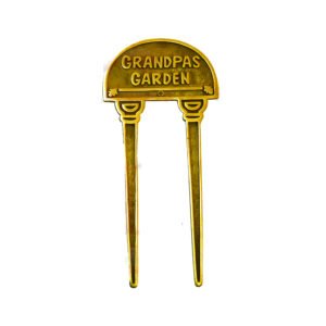 Grandpas Garden Sign Plaque Vintage Brass Metal Sign Post for Home Decor Solid Brass Plate Brass Garden Spike Polish Brass & Brass Antique Finish 270mm #940