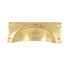 Brass Cabinet Drawer Cup Pull Handle Elegant Victorian design 110mm Shiny Brass Lacquered Finish 110mm #975 (Set of 4 Pcs)