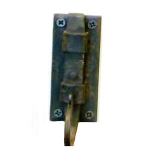 Hand Forged Iron Door Bolt Straight Curly Tail Black Antique, Surface Mounted Door Bolt, Sliding Door Lock, Lock Bolts for Securing Internal Doors for Bedrooms, Bathrooms, Storage Units and Cupboards Black Powder Coated Finish 110mm #2288