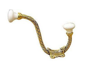 Brass Hat & Coat Hook With Ceramic Ball # BD1302 Polish Brass Finish