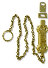 Brass Vintage Door Bolt with Chain Nostalgic Design Brass Sliding Barrel Latch Lock Brass Bolt Door Antique Design Latch Door Lock for Doors Windows ,Sliding bolt lock Nostalgic American style Polish Brass Finish 200mm with 24-inch Chain #BD1401