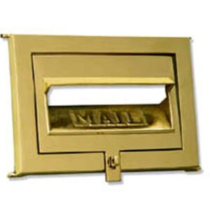 Heavy Sprung Solid Brass Letter Box Postal Plate Cover Victorian Polished Brass # BD1656