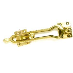 Door Lock for Front Door, Swing Bar Door Lock Polish Brass Finish Anti-Theft Door Guard Latch for Front and Inside Door Reinforcement Door Stopper for Hotel Home Safety 170mm #7023