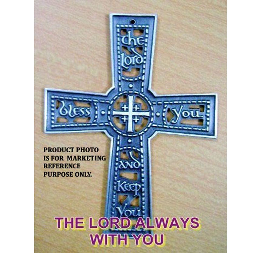 Aluminum Antique Design Vintage Look Aluminum Wall Hanging Cross Decorative Religious Altar Spiritual Art Home Living Room Decor Accessory for Christmas and Other Occasions Aluminum Religious Accessories Church Decoration "JESUS CROSS" Christian Cross Christ Wall Cross Hand Carved Antique Design Hanging Plaque Silver Antique Finish 110mm #2666 - Image 2