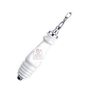 Cord Traditional Style Victorian Ceramic & Chrome Chain Flush Pull for High Level Cistern 100mm #7712
