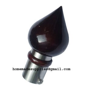 Curtain Dome Finial Wooden #7670