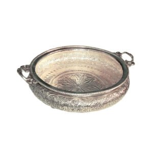 Silver Engraving Products URLI Decorative Urli Bowl for Floating Flowers and Home & Office Decor Ideal decoration item for Indian Festivals Wedding Anniversary House Warming Christmas X-Mas New Year or any other family celebration Silver Decor Urli Showpiece, Urli Decor, Decorative Urli for Corner Tables, Brass Decoration Basket 210mm # 2752