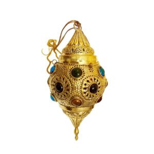 Brass Hanging Lamp up your Home with Multi Studs Antique Lamp like light adapts well to any Garden, Patio, Lawn, Porch, Corridors, Stair Lighting, Cafe, Bars, Kitchen, Dining Room, Office Tables, Entryway, etc 320mm #2336