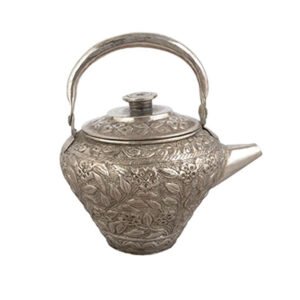 Brass Tea Pot and Coffee Pot, Serving Tea Coffee, Silver Antique Finish 190mm #9037