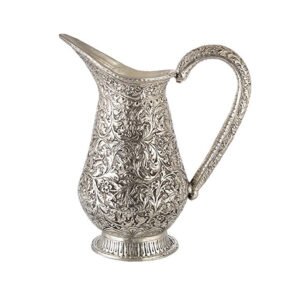Brass Silver Antique Jug Decorative Brass Water Jug with Fancy Handle Design, Ideal for Home Decor, Festive, and Gifting Purposes 230mm #MD-02