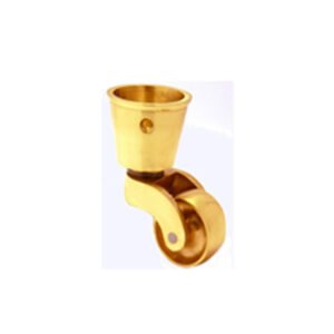 Brass Round Cup Castor with Brass Wheel 38mm #3487