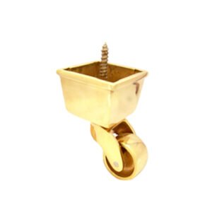 Brass Square Cup Castor with Wood Screw 56mm#3502