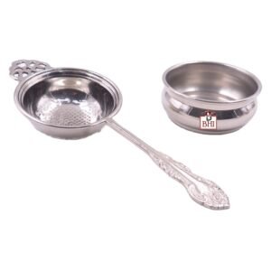 Brass Tea Strainer Decorative Handle with Drop-Dip Cup 195mm #3799 Nostalgic design