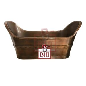 Copper Bath Tub Antique Handmade Hammered  ( Waste Pipe Hole In Center ) 172x72x72 cms #5071