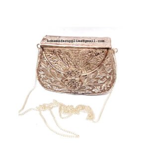 Metal Brass Women's Beautiful Handbag Party Bridal Clutch Purse Trend Overseas Girls/Women Handle Clutch Brass metal bag Ethnic Clutch 135mm #2784