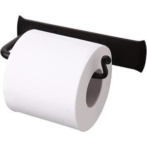 Cast Iron Self Adhesive Toilet Roll Holder Wall-Mounted Paper Holder for Bathroom - Toilet Paper Roll Holder Black Finish 190mm #5005