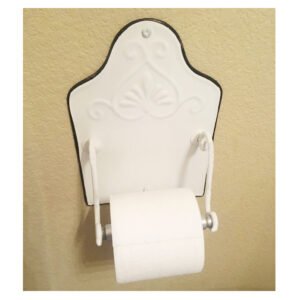 Cast Iron Antique Style Enamel Toilet Paper Holder Wall Mount Bathroom Toilet Holder White Painted Finish 225mm  #6327