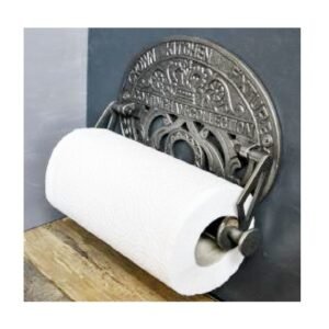 Cast Iron Crown Kitchen Fixture Style Kitchen Roll Holder Wall Mounted Admire Detail-Rich Design And Beautiful Elements That Enrich Your Bathroom Decor, Creating a Sophisticated And Unique Ambience Nickle Finish 280mm #251
