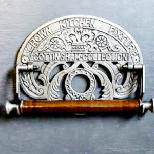 Cast Iron Crown Kitchen Fixture Style Kitchen Roll Holder Wall Mounted Admire Detail-Rich Design And Beautiful Elements Creating a Sophisticated And Unique Ambience- Natural Finish 280mm #6351