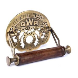Brass Retro Collections Traditional GWR Toilet Paper Roll Holder - Wall Mounted - Victorian Style Toilet Paper Holder for Bathroom – Novelty Brass Toilet Roll Holder - Easy Installation Brass Antique Finish 190mm #6355