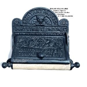 Cast Iron Retro Collections Sentry Paper Company Patent Toilet Paper Holder - Wall Mounted -Toilet Paper Holder for Bathroom Black Finish 170mm #252