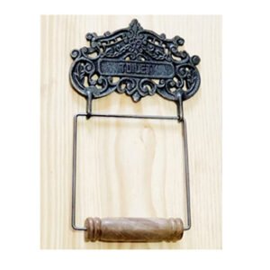 Cast Iron Toilet Paper Holder Traditional Vintage Design Toilet Wall Mounted Toilet Loo Roll Holder Retro Collections Traditional Toilet Paper Holder - Wall Mounted -Toilet Paper Holder for Bathroom Natural Finish 155mm #6358