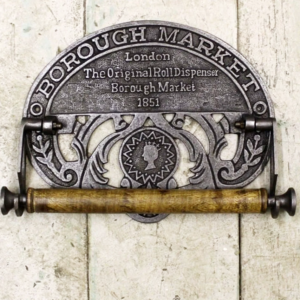 Cast Iron Rustic Industrial Vintage Old Farmhouse Country Cottage Antique Kitchen Paper Holder Natural Finish 288mm #6334