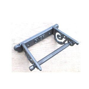 Cast Iron Vintage GNER Railways Victorian Cast Metal Wall Mounted Toilet Loo Roll holder Natural Finish 170mm #5011