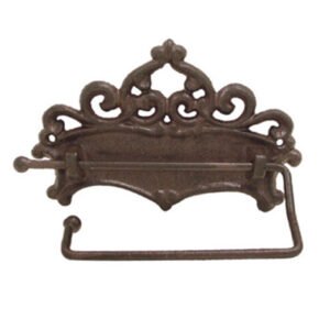 Cast Iron Toilet Roll Holder Paper Vintage Style Brown Finish Toilet Paper Holder in Country House Style Decoration Bathroom Toilet Paper Holder 165mm #6337