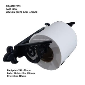 Cast Iron  Retro Collections Traditional Kitchen & Toilet Paper Roll Holder - Wall Mounted Bathroom Toilet Paper Holder Black Finish 230mm #659