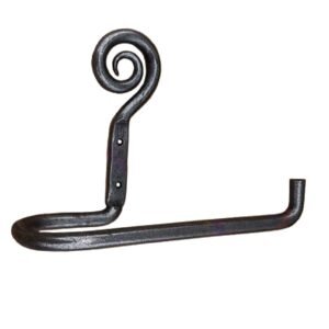 Wrought Iron  Metal Toilet Roll Holder for Bathroom Toilet Wall Mount Handmade Bathroom Lavatory Toilet Paper Holder Wall Mount Natural Finish 200mm #2679