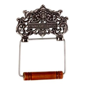 Toilet Paper Holder-Albany Toilet Fixture Victorian French Style Wall Mounted Toilet Paper Holder Brass Antique Finish 95mm # 6357