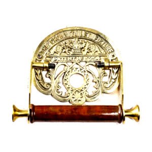 Brass Crown Toilet Fixture Style Toilet Roll Holder Wall Mounted - Toilet Paper Holder for Bathroom – Novelty Toilet Roll Holder Polish Brass Finish 190mm #6352
