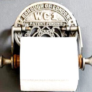 Brass Traditional Borough of London WC1 Vintage Victorian Mounted Toilet LOO Roll Holder Polish Brass Finish 190mm #6340